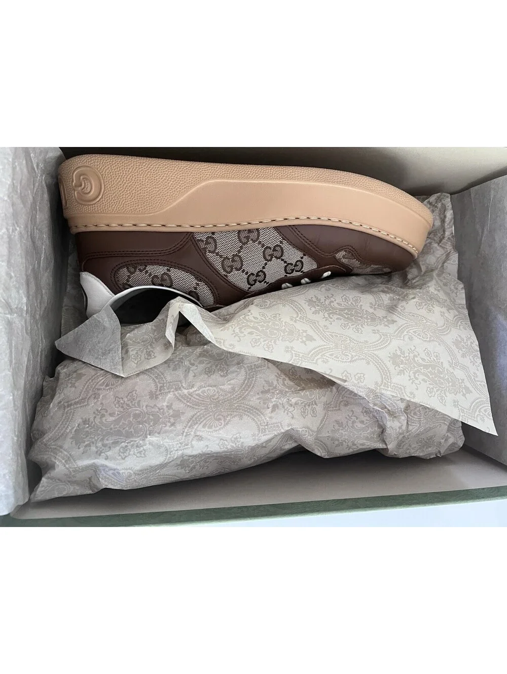 GUCCI $1010 Women's Chunky GG Brown Platform Sneakers Size 6